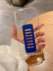 Clear Hand Strap Phone Case - Blue - View 5
