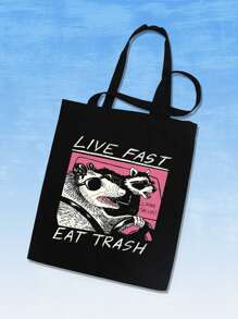 Vincenttrinidadart Túi Xách tay Nữ Hoạt hình Đôi tay cầm Sẵn sàng - màu đen - Xem 3