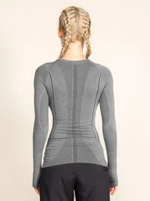 Seamless Warming Sports Tee - Grey - View 2