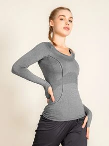 Seamless Warming Sports Tee - Grey - View 5