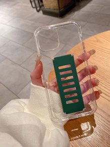 Clear Hand Strap Phone Case - Dark Green - View 5