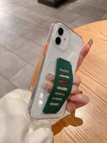 Clear Hand Strap Phone Case - Dark Green - View 6