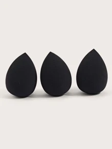 MAANGE 3pcs Large Water Drop Makeup Sponges, Soft & Skin-Friendly, Convenient For Travel, Makeup, Room Decor, Vanity, Bedroom, Makeup Accessories, Powder Puff, Makeup Sponge, Loose Powder Puff, Makeup Sponge, Affordable, Christmas Gift, Cosmetics, Makeup Tools, Great Value Gift, Gift For Her, Christmas Present - Black - View 2