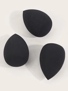 MAANGE 3pcs Large Water Drop Makeup Sponges, Soft & Skin-Friendly, Convenient For Travel, Makeup, Room Decor, Vanity, Bedroom, Makeup Accessories, Powder Puff, Makeup Sponge, Loose Powder Puff, Makeup Sponge, Affordable, Christmas Gift, Cosmetics, Makeup Tools, Great Value Gift, Gift For Her, Christmas Present - Black - View 3