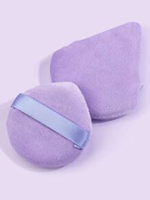 4入組化妝粉撲套裝柔軟三角粉礦物粉撲適用於面部彩妝 - 紫色 - 查看 3