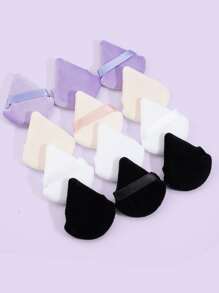 Bộ 12 Bông Trang Điểm Mềm Tam Giác Bột Khoáng Puff Dành Cho Trang Điểm Mặt Thứ Sáu Đen - Nhiều màu - Xem 2