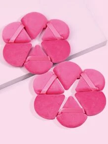 Maange 12入組絨面三角粉撲,柔軟肌膚友好化妝撲,化妝工具方便攜帶旅行 - 玫紅色 - 查看 2