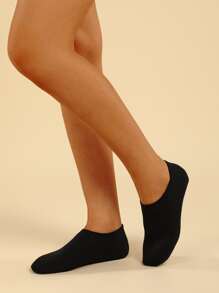 Women Minimalist Slip On Aqua Socks, Sporty Outdoor Water Shoes - Black - View 4