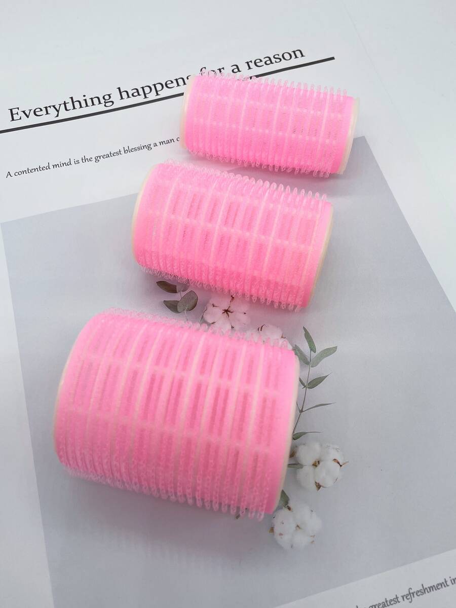 3pcs Self-adhesive Hair Roller - Pink - View 1