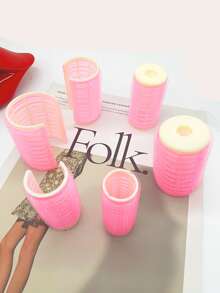 3pcs Self-adhesive Hair Roller - Pink - View 3