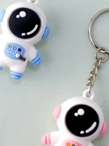 2pcs Astronaut Charm Keychain for gifts, wallets, school bags, backpacks, and satchels - Multicolor - View 3