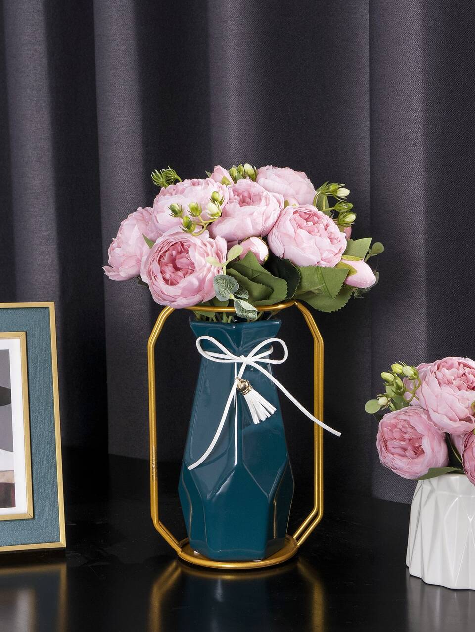 1pc/3pcs Artificial Rose Flowers Bouquet Real Touch Fake Peony Flower For Home Wedding Decoration Party Table Centerpieces Mother's Day, Valentine Day, Gift Gifts Birthday Graduation