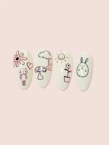 1 hình dán móng tay đồ họa hoạt hình - Nhiều màu - Xem 2