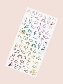 1 hình dán móng tay đồ họa hoạt hình - Nhiều màu - Xem 4