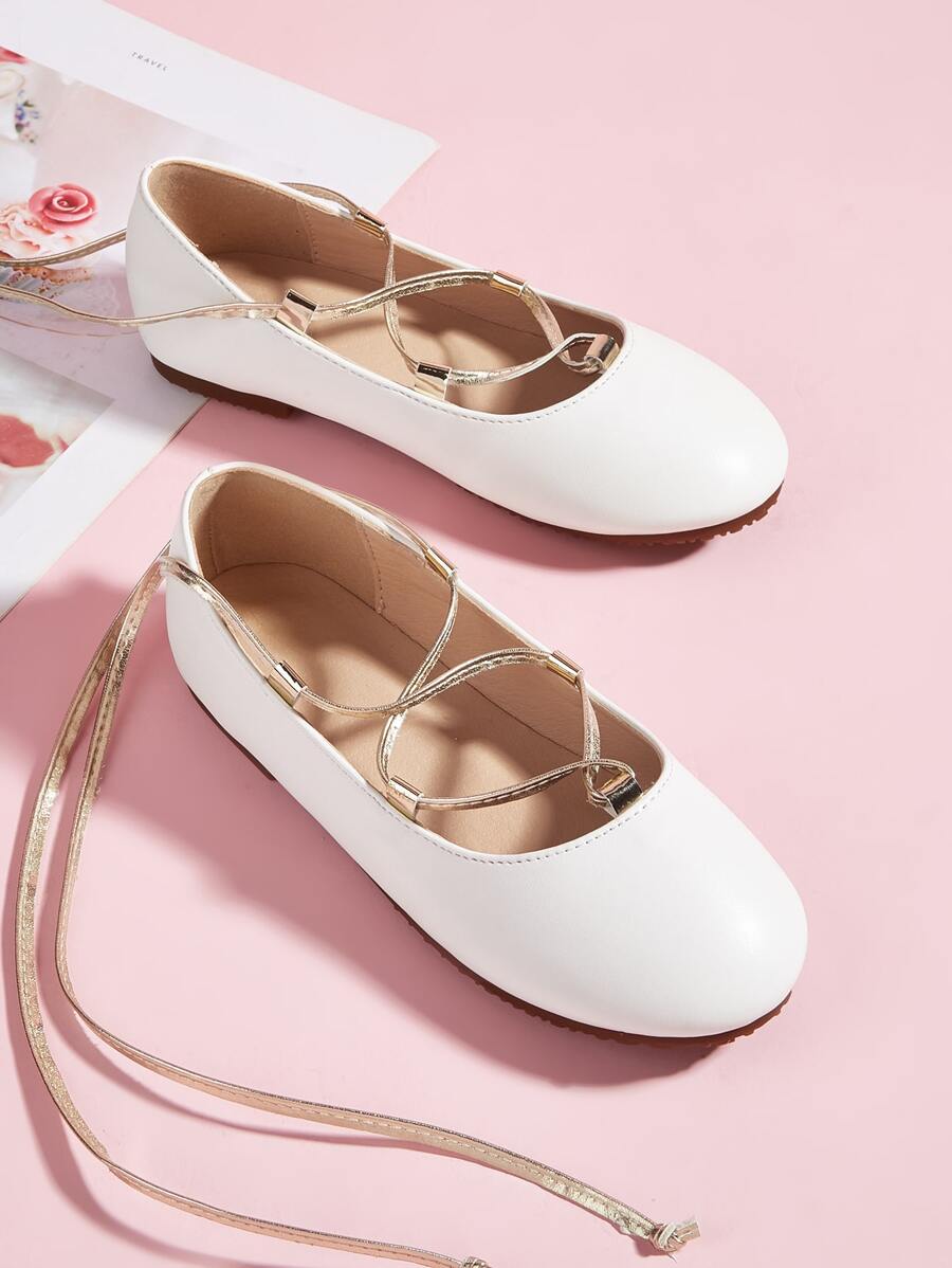 Niñas Bailarinas con diseño con cordón - Blanco - Ver 1