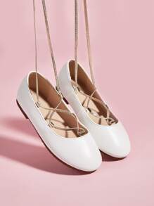 Niñas Bailarinas con diseño con cordón - Blanco - Ver 2