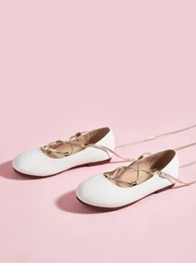 Niñas Bailarinas con diseño con cordón - Blanco - Ver 3