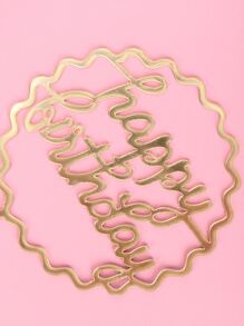 2 piezas Decoración de pastel decorativo de cumpleaños - Dorado - Ver 5