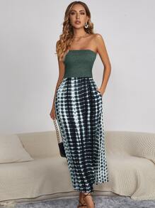 Tie Dye Tube Dress - Multicolor - View 1