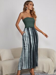 Tie Dye Tube Dress - Multicolor - View 3