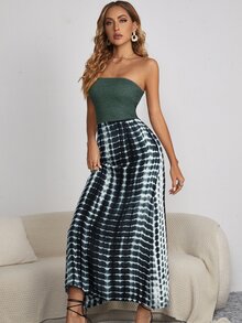 Tie Dye Tube Dress - Multicolor - View 4