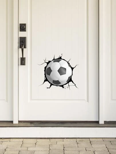 1pc Soccer Pattern Wall Sticker, Stickers, Wall Decal, Vinyl Decal For Home Decorations, Spring Decoration Items Refresh Your Home, Festival Decoration Stickers Gifts Birthday Graduation School Decor School Surprise Dormitory Decor Back To School Room Decor School Supplies