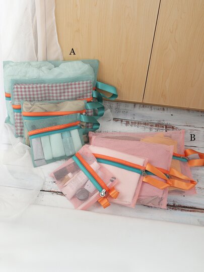 حقيبة تخزين سفري شبكي 4 قطع