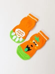 4pcs Cartoon Graphic Pet Socks - Multicolor - View 2