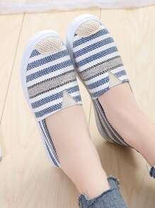 Giày thể thao thông thường mũi tròn mới thoáng khí thoải mái thời trang dành cho nữ - Màu xanh lam - Xem 1