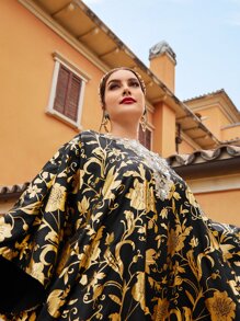 Al Najma Đầm Plus Size Đề can Hoa Tất cả trên in Khiêm tốn - Nhiều màu - Xem 8