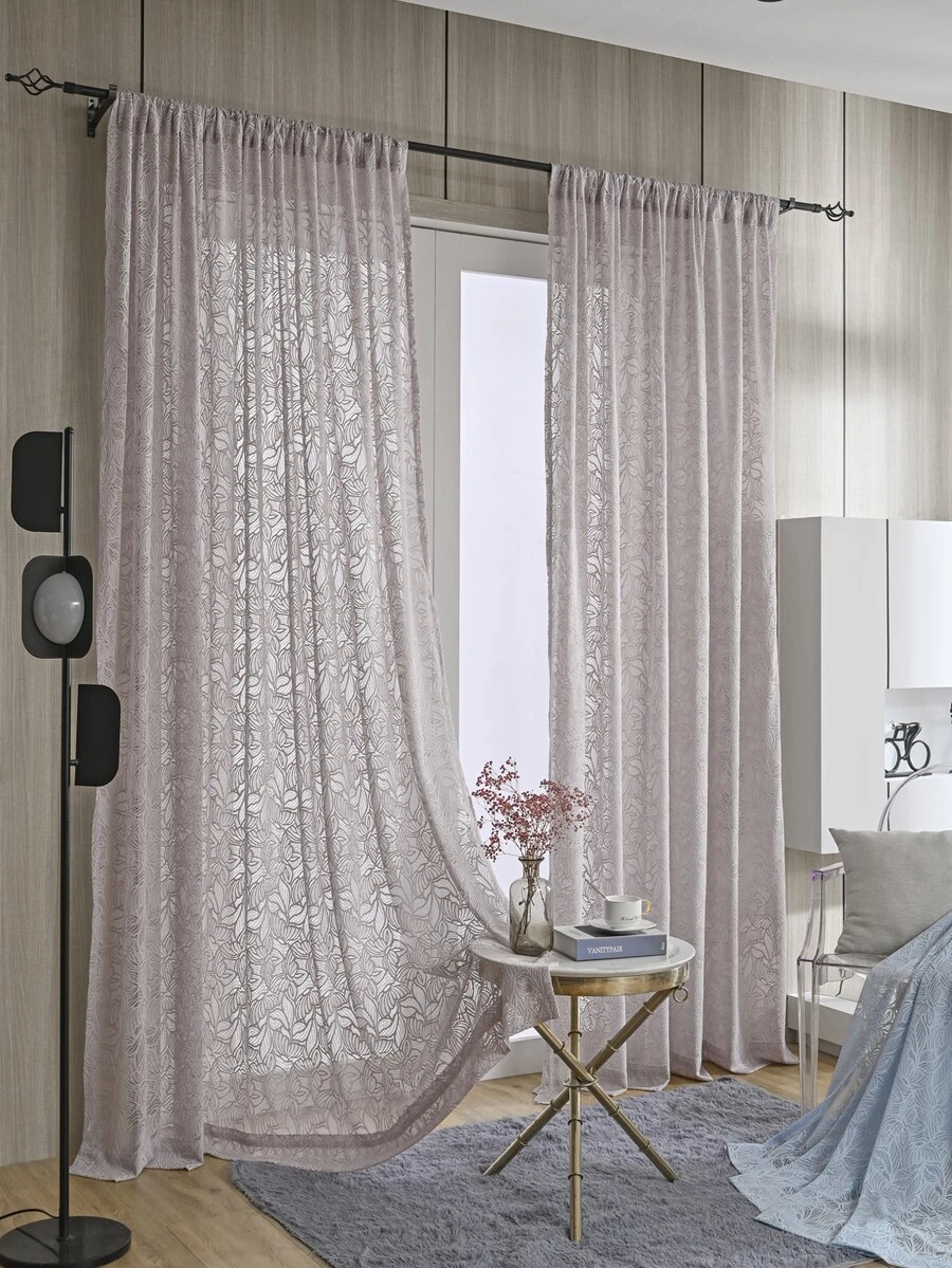 Bức màn rèm đơn hình con bướm thêu - Hồng - Xem 1