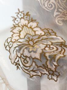 Embroidery Design Single Panel Sheer Curtain - Multicolor - View 2