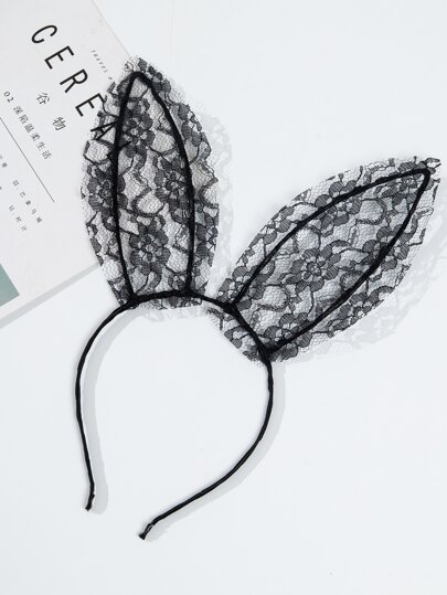1pc Cute Sexy Rabbit Costume Hair Hoop Black Lace Halloween Valentine's Day
