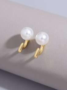 Faux Pearl Decor Earring Jackets - Multicolor - View 2