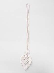 1入組編織樹葉形狀窗簾掛鉤 - 白色 - 查看 6