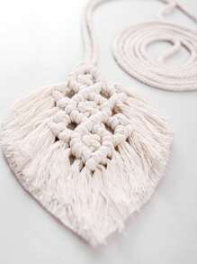 1入組編織樹葉形狀窗簾掛鉤 - 白色 - 查看 9