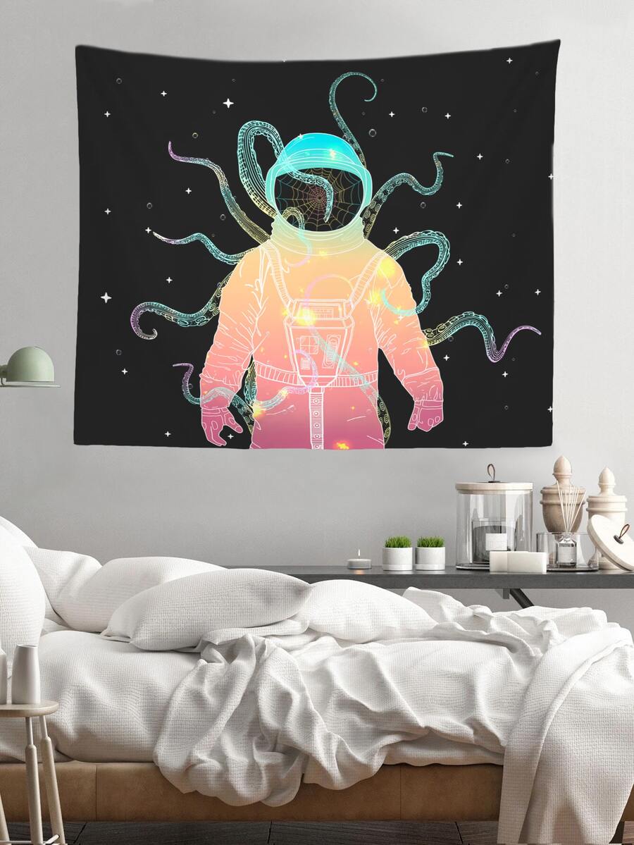 Astronaut Print Tapestry - Multicolor - View 1
