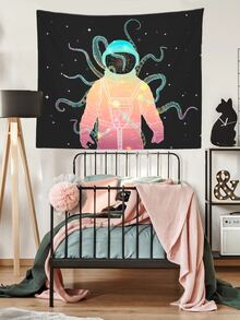 Astronaut Print Tapestry - Multicolor - View 6