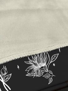 Mushroom & Butterfly Print Tapestry - Black and White - View 4