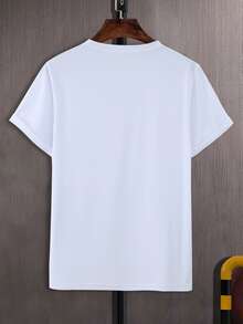 Manfinity 男士字母和宇航員印花T恤 - 白色 - 查看 2