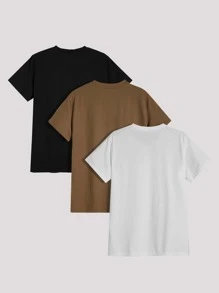 Manfinity EZcore Men 3pcs Letter Graphic Tee - Multicolor - View 2