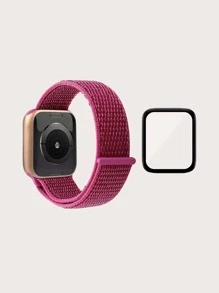 1pc Watchband Compatible With Apple Watch & 1pc Screen Protection Film
