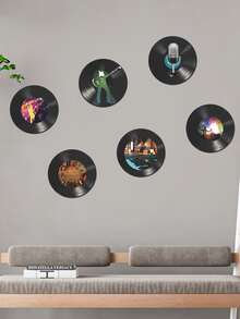 6 cái Ghi lại Thiết kế Tường Sticker - Nhiều màu - Xem 5