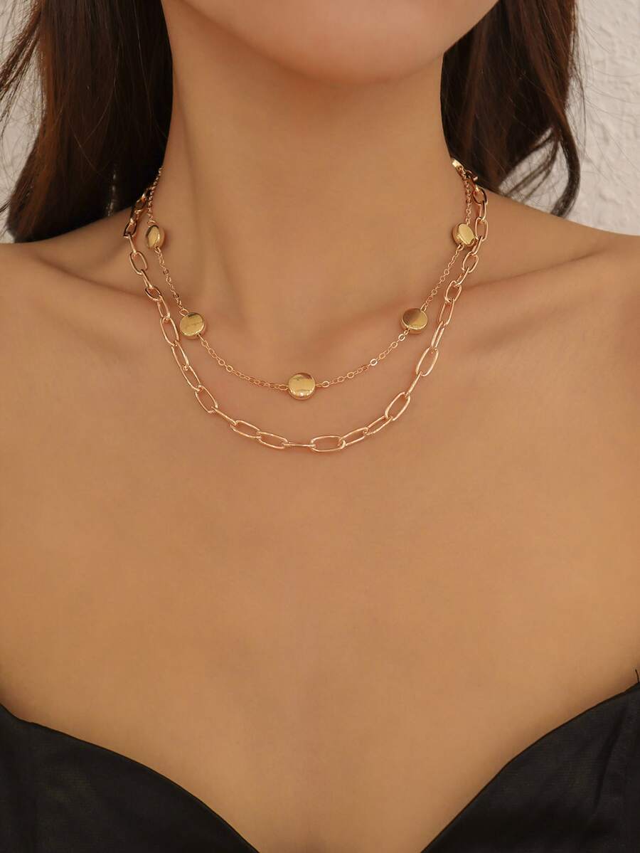 vòng cổ trang trí nhiều lớp - Vàng - Xem 1