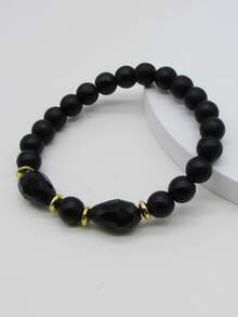 1 vòng tay cườm - màu đen - Xem 3