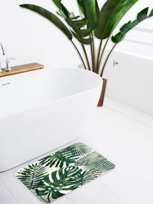 1pc Tropical Print Bath Rug Or 1pc Shower Curtain - Multicolor - View 2