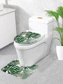 1pc Tropical Print Bath Rug Or 1pc Shower Curtain - Multicolor - View 5