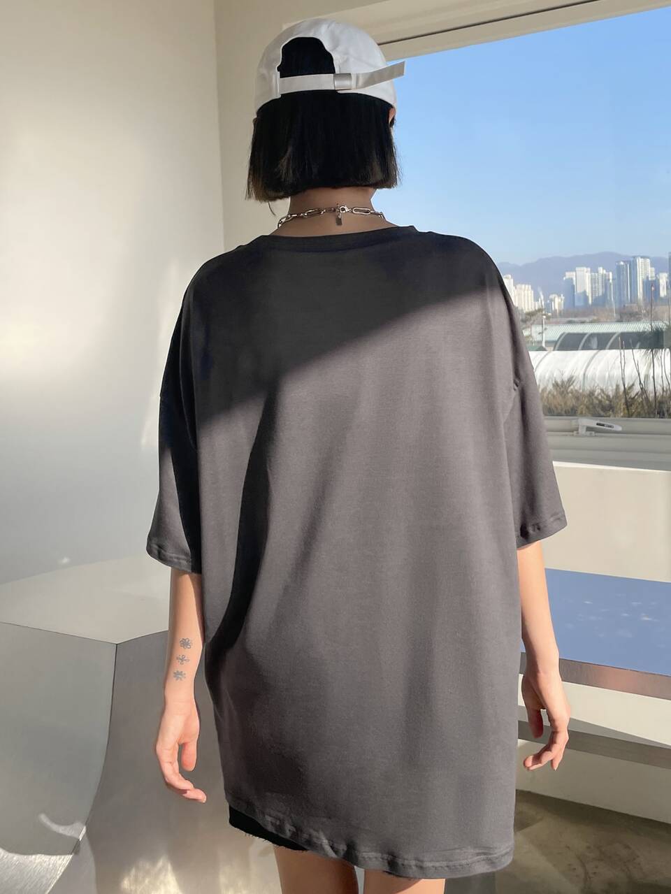 Slogan Graphic Drop Shoulder Tee