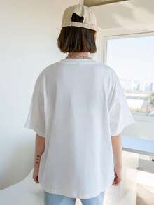 DAZY Áo thun nữ Con số Lá thư Giải trí - trắng - Xem 2