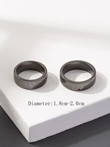 2 cái Người đàn ông Phim hoạt hình Hình Chi tiết Vòng - Màu Đen Súng - Xem 3